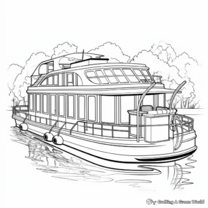Double-Decker Pontoon Boat Coloring Pages 3