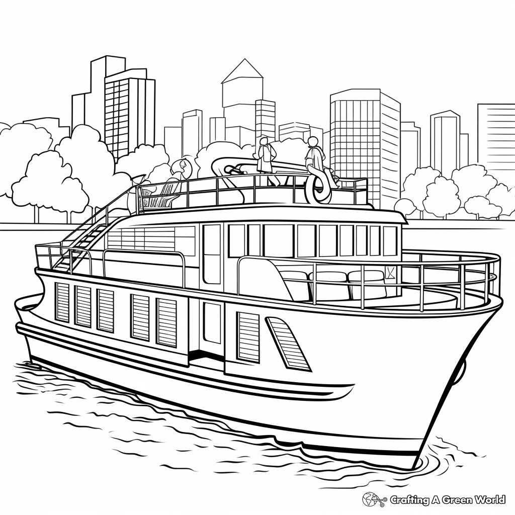 Double-Decker Pontoon Boat Coloring Pages 4