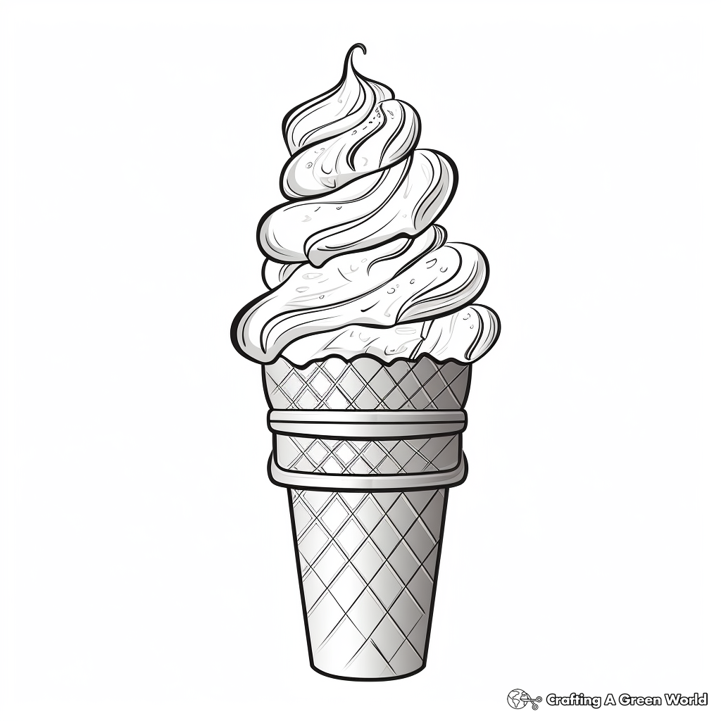 Double Scoop Ice Cream Cone Coloring Pages 2