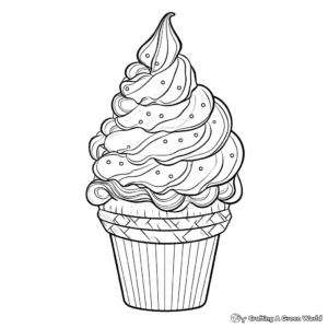 Double Scoop Ice Cream Cone Coloring Pages 4