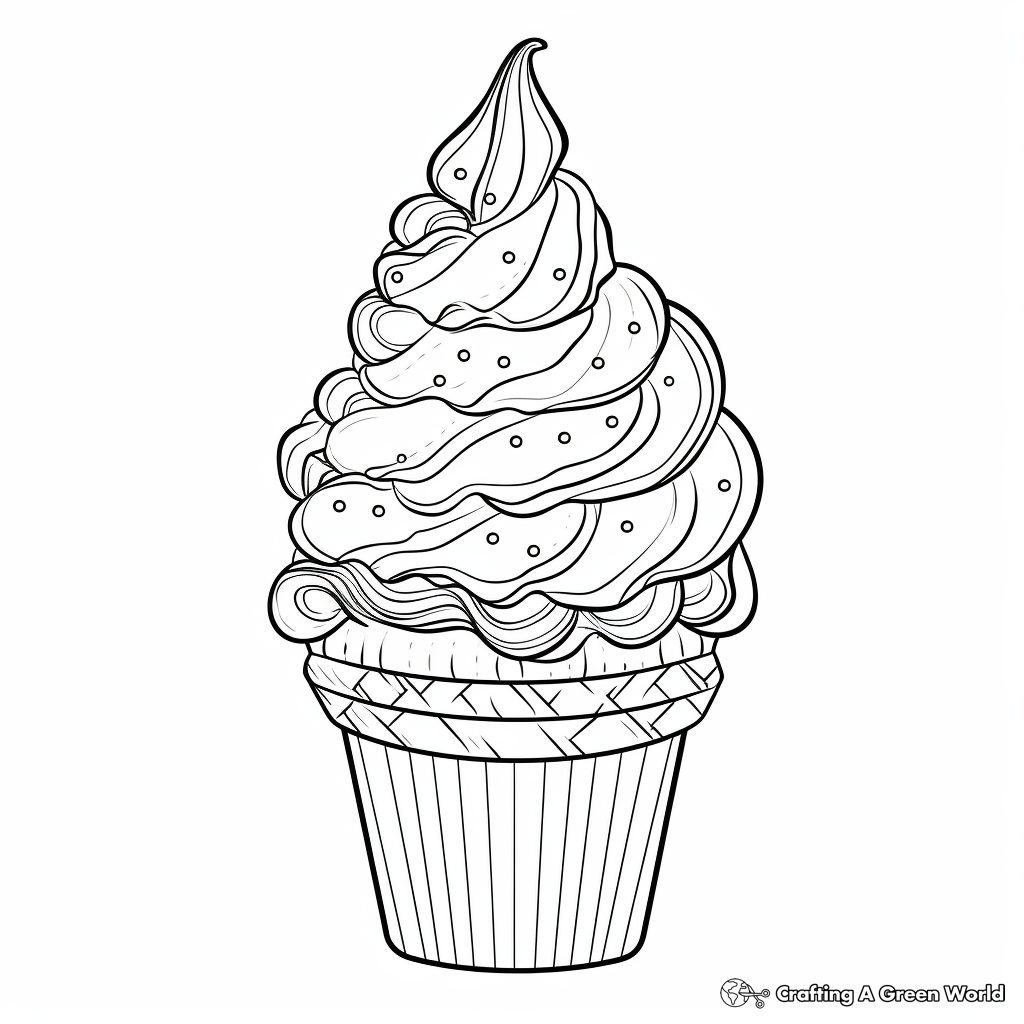 Double Scoop Ice Cream Cone Coloring Pages 4