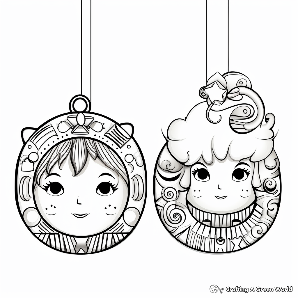Double Sided 3D Ornament Coloring Pages 1