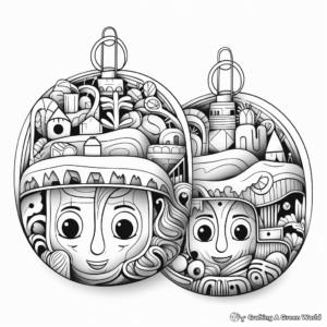 Double Sided 3D Ornament Coloring Pages 2