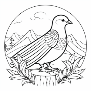 Dove in Different Seasons: Winter Dove Coloring Page 1