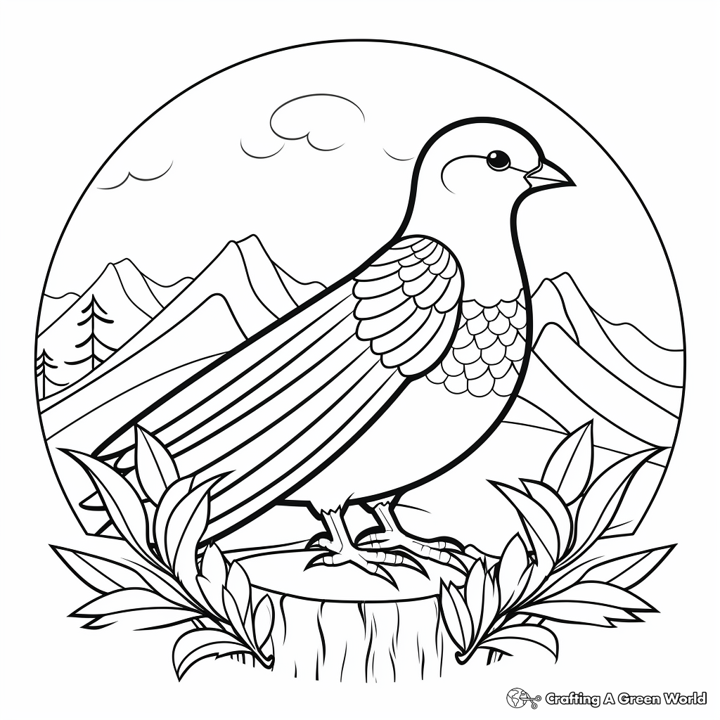 Dove in Different Seasons: Winter Dove Coloring Page 1