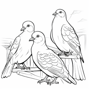 Doves in Different Cultural Backgrounds Coloring Pages 1