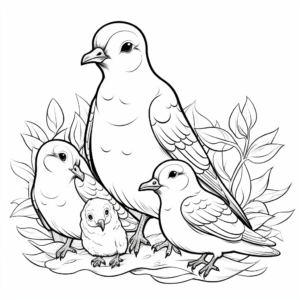 Doves in Different Cultural Backgrounds Coloring Pages 2