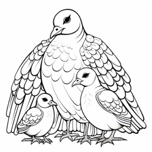 Doves in Different Cultural Backgrounds Coloring Pages 3