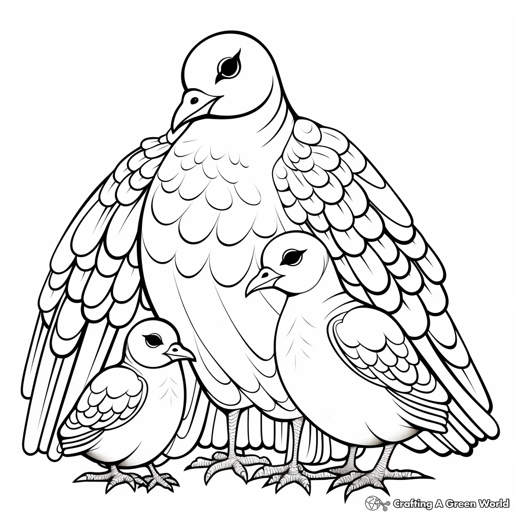 Doves in Different Cultural Backgrounds Coloring Pages 3