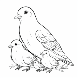 Doves in Different Cultural Backgrounds Coloring Pages 4