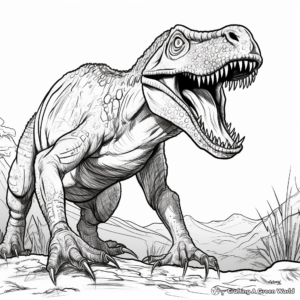 Dramatic Allosaurus Dinosaur Coloring Pages 1