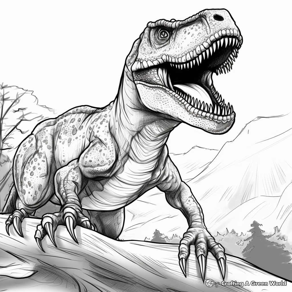 Dramatic Allosaurus Dinosaur Coloring Pages 3