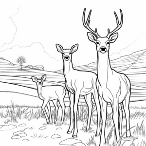 Dramatic Browning Buck and Doe During Sunset Coloring Pages 4