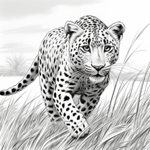 Dramatic Cheetah Chase Coloring Pages 1
