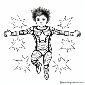 Dramatic Circus Performer Leotard Coloring Pages 1