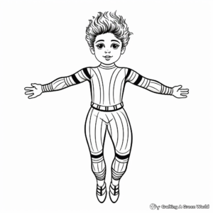 Dramatic Circus Performer Leotard Coloring Pages 3