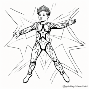 Dramatic Circus Performer Leotard Coloring Pages 4