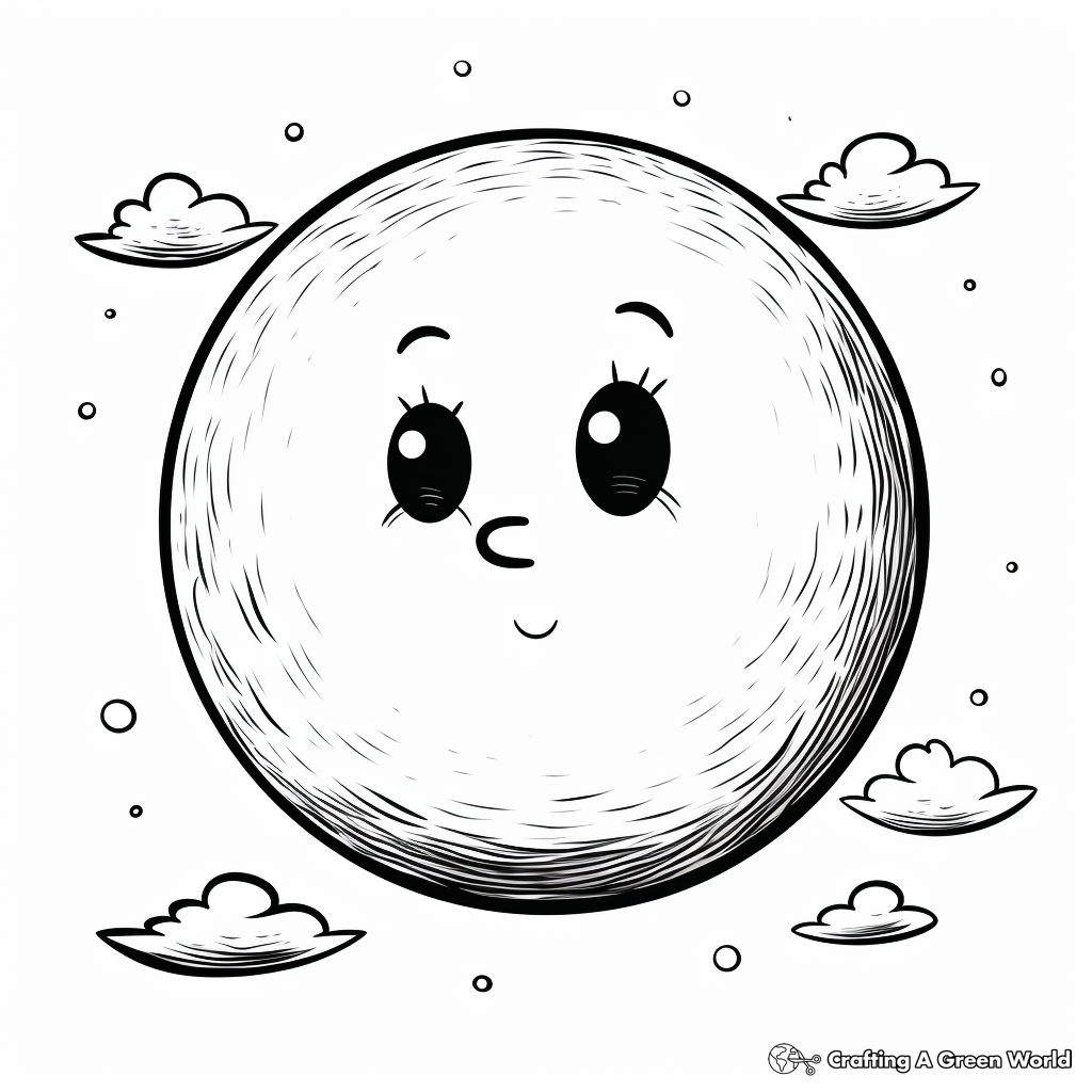 Dramatic Full Moon in Cloudy Sky Coloring Pages 2