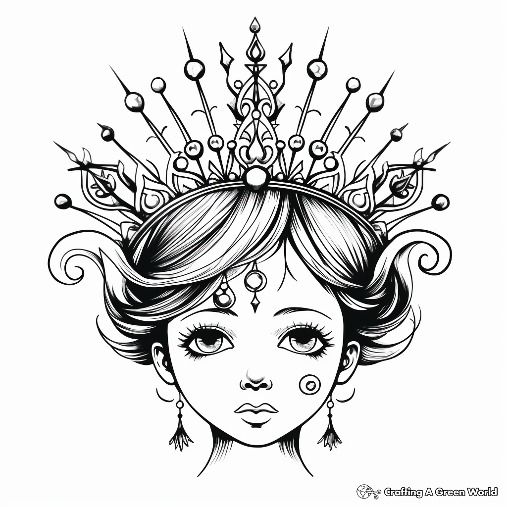 Dramatic Gothic Tiara Coloring Pages 3