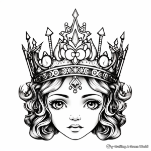 Dramatic Gothic Tiara Coloring Pages 4