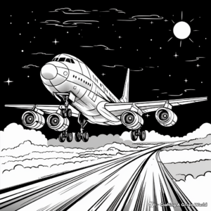 Dramatic Night Flight F18 Coloring Pages 1