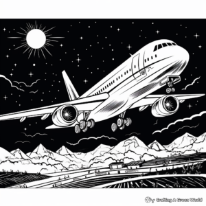 Dramatic Night Flight F18 Coloring Pages 2