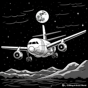 Dramatic Night Flight F18 Coloring Pages 4