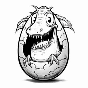 Dramatic Pterodactyl Egg Coloring Pages for Adults 1