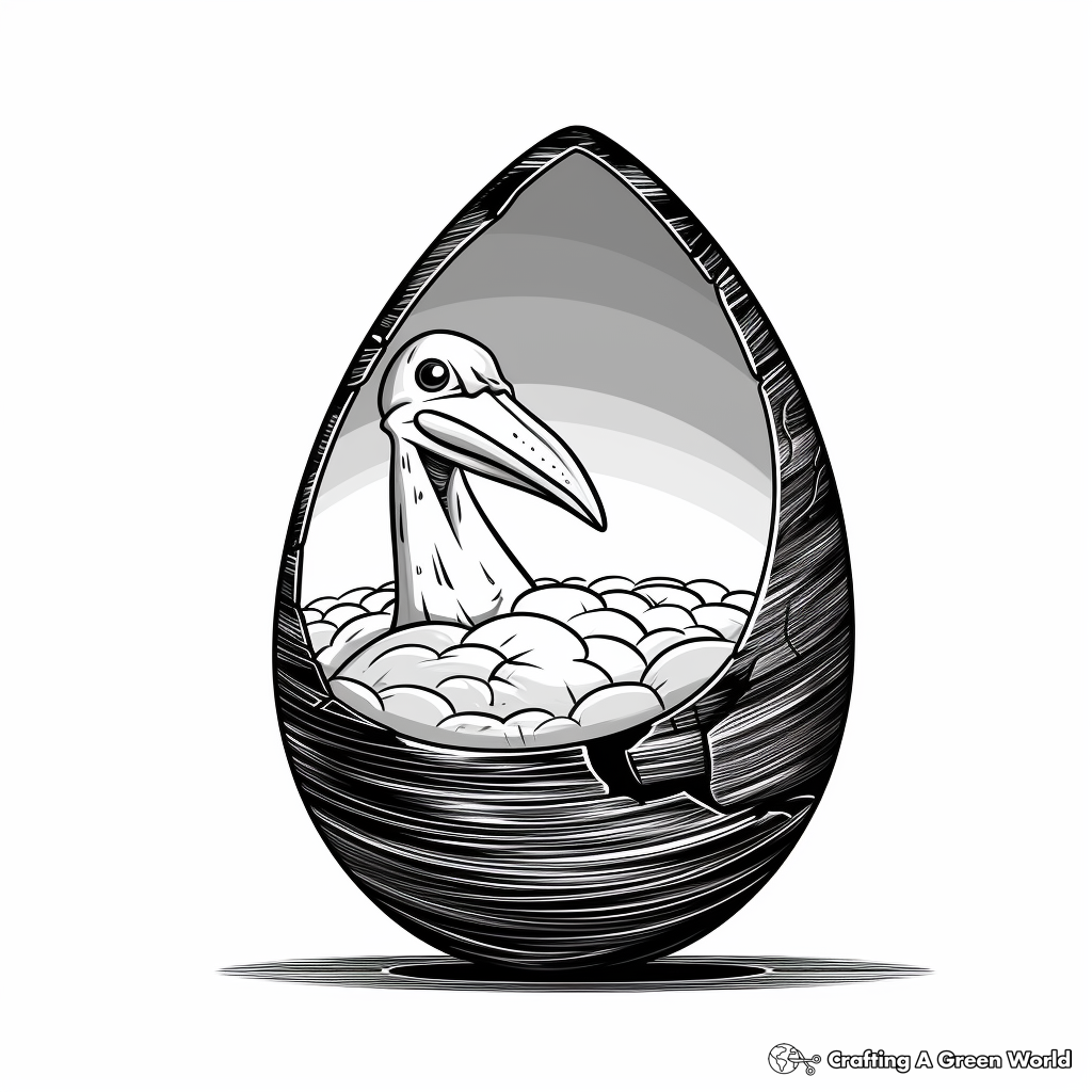 Dramatic Pterodactyl Egg Coloring Pages for Adults 2