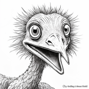 Dramatic Pyroraptor Face Close-Up Coloring Pages 1