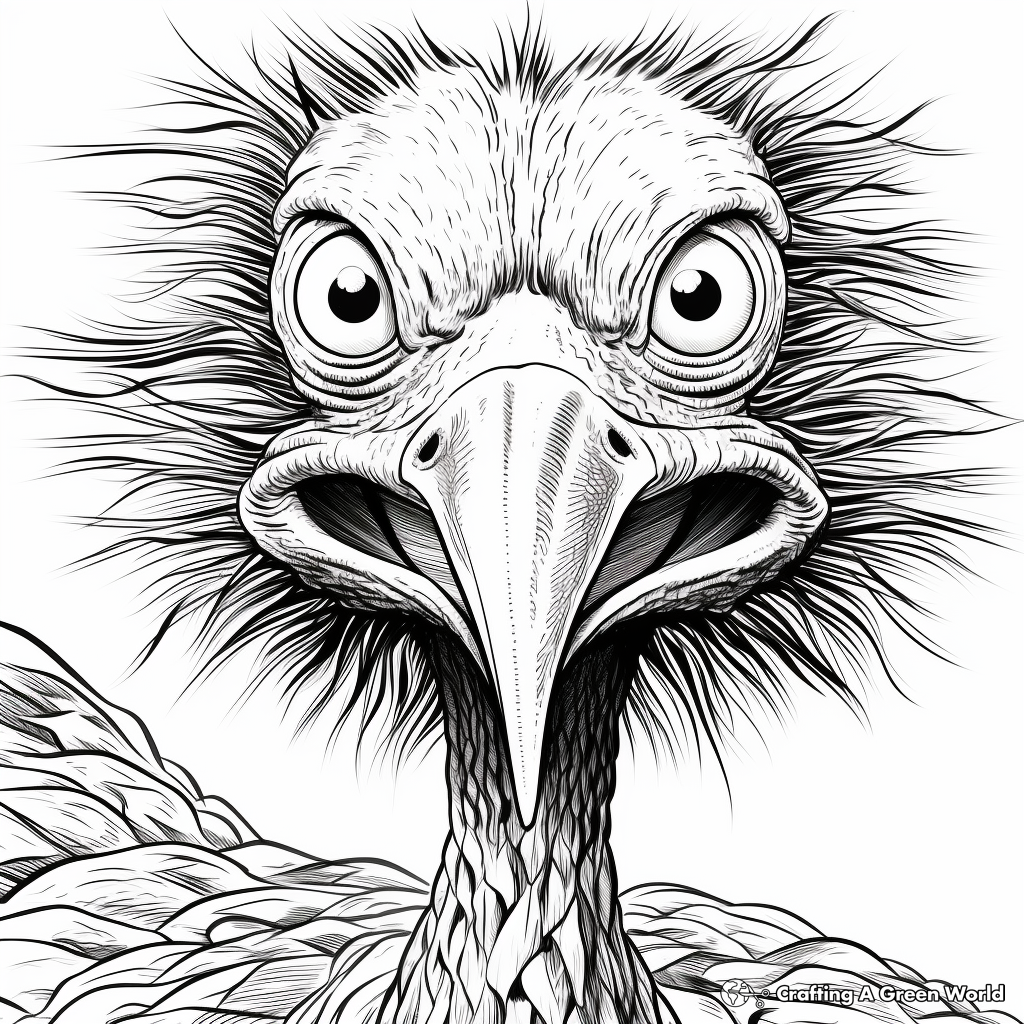 Dramatic Pyroraptor Face Close-Up Coloring Pages 4