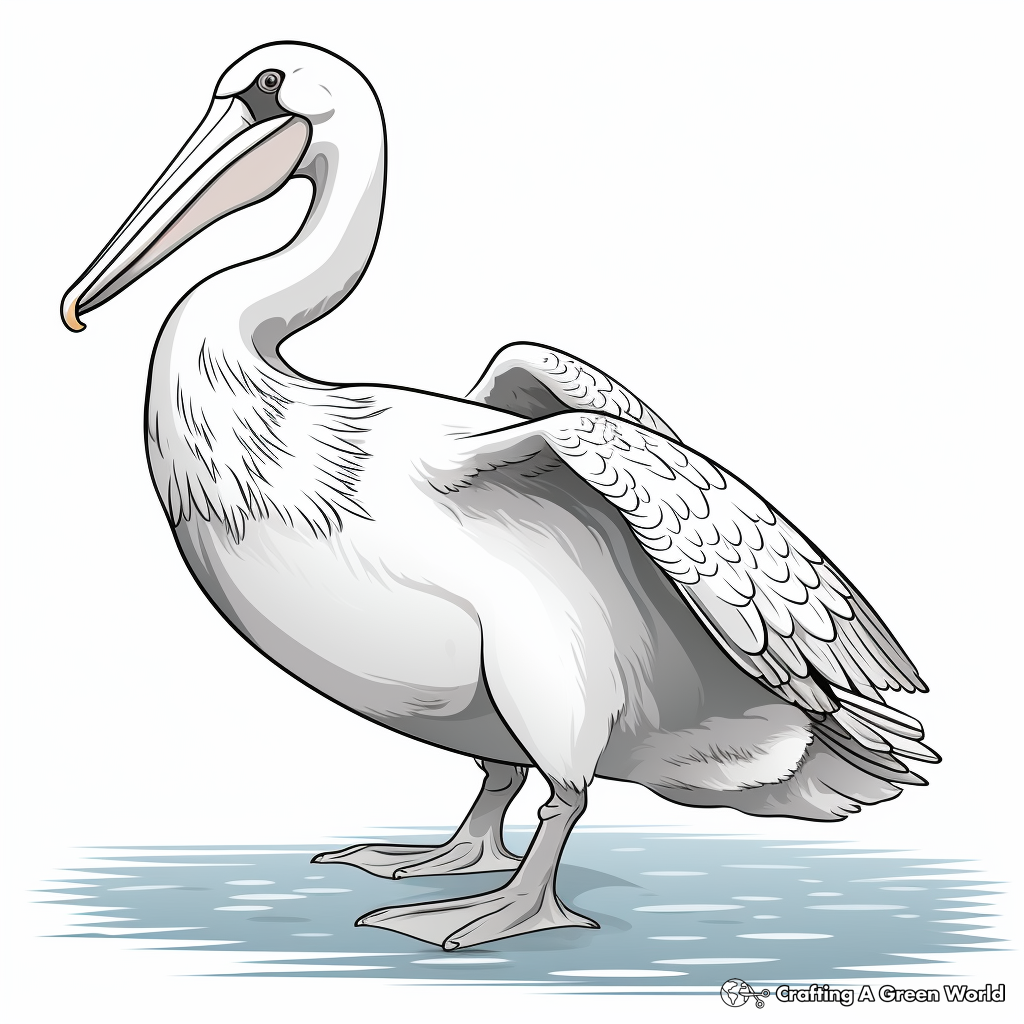 Dramatic Spot-billed Pelican Coloring Pages 3