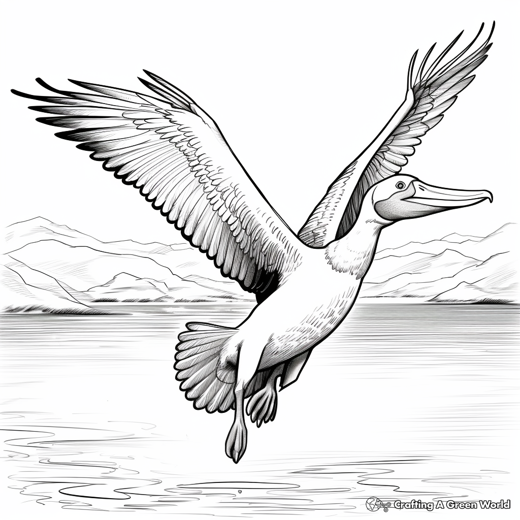 Dramatic Spot-billed Pelican Coloring Pages 4