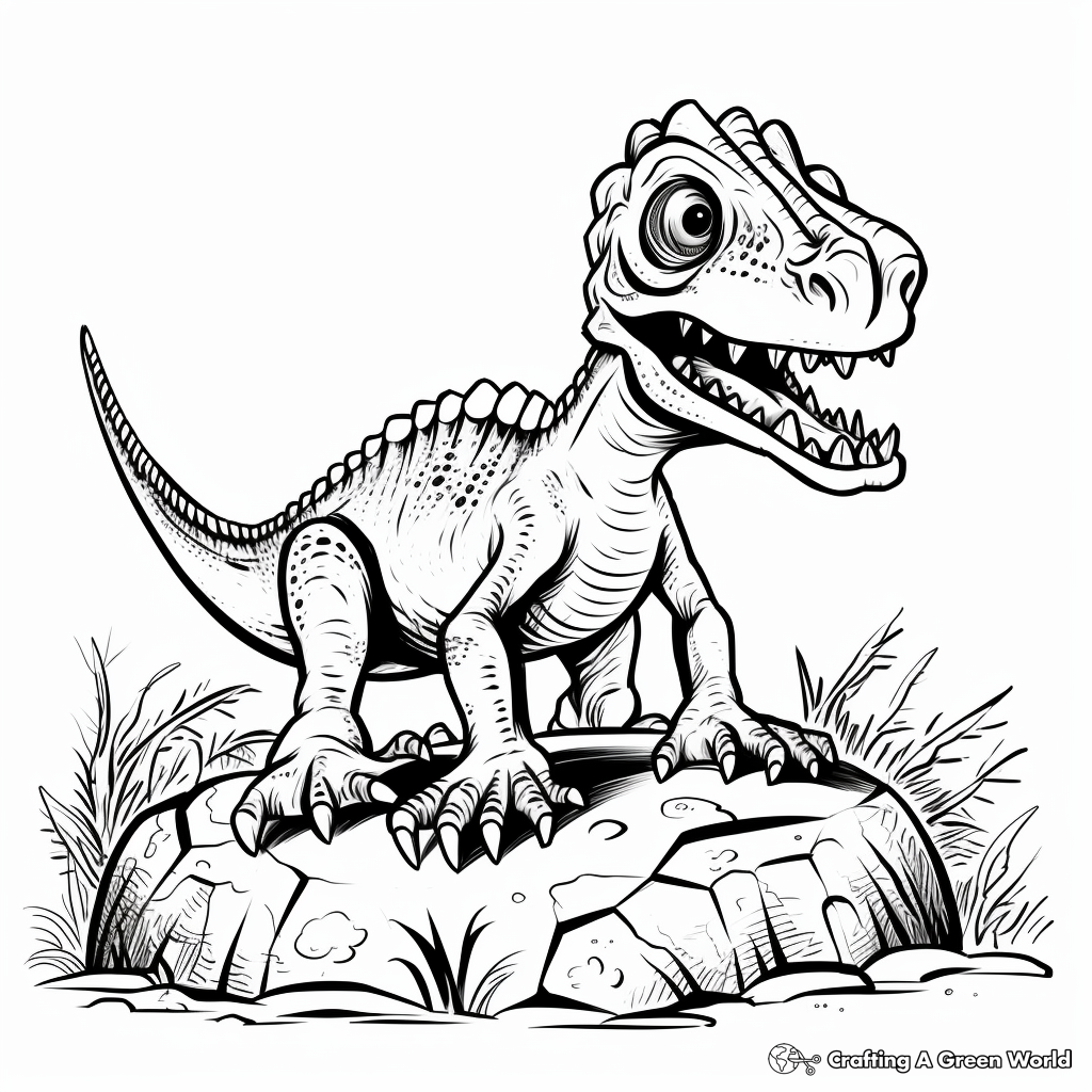 Dreadful Dilophosaurus Coloring Pages 4