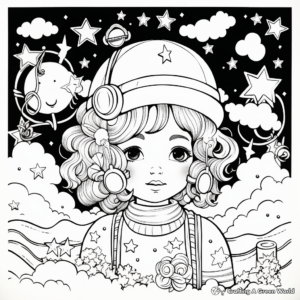 Dreamy Celestial Aesthetic Coloring Pages 2