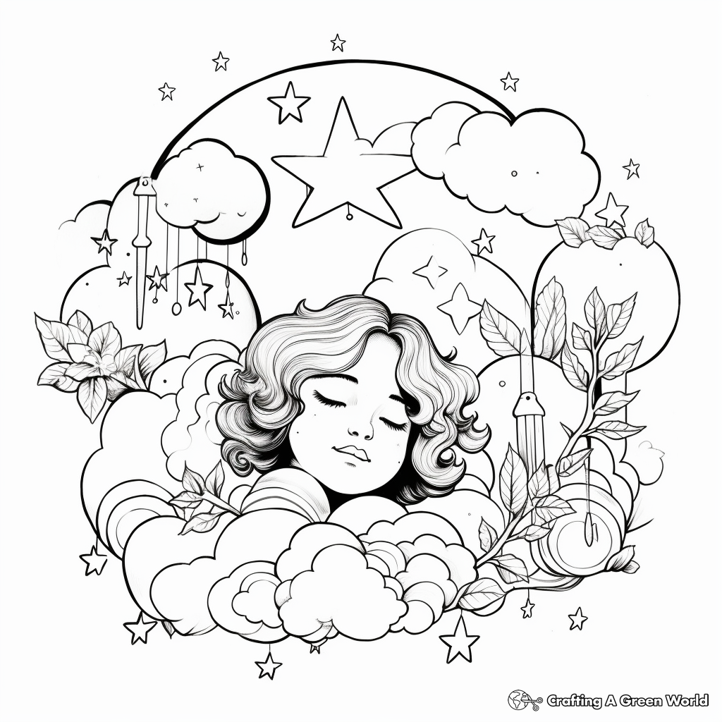 Dreamy Celestial Aesthetic Coloring Pages 4