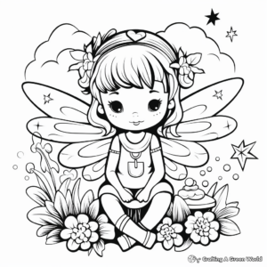 Dreamy Fairy Coloring Pages 2