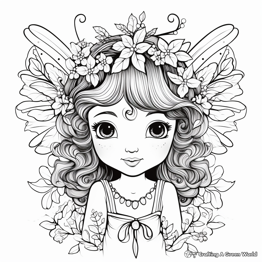 Dreamy Fairy Coloring Pages 3