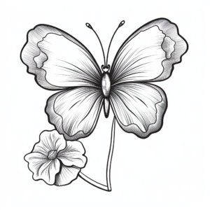 Dreamy Half Butterfly, Half Pansy Coloring Pages 3