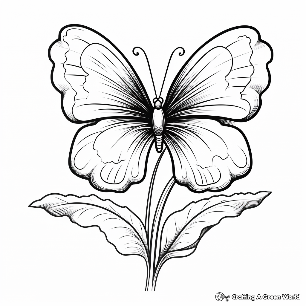 Dreamy Half Butterfly, Half Pansy Coloring Pages 4