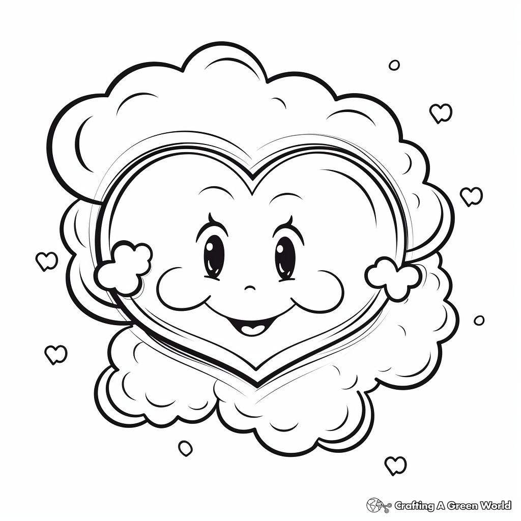 Dreamy Love Clouds Coloring Pages 1