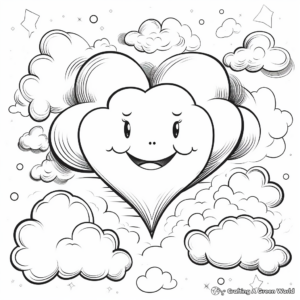 Dreamy Love Clouds Coloring Pages 2