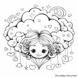 Dreamy Love Clouds Coloring Pages 3