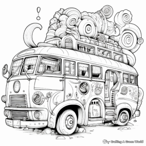 Dreamy Magical Bus Coloring Pages 2