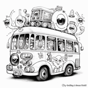 Dreamy Magical Bus Coloring Pages 4