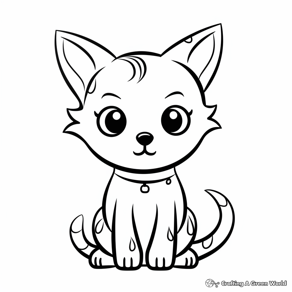 Dreamy Siamese Cat Coloring Pages 1