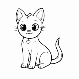 Dreamy Siamese Cat Coloring Pages 3