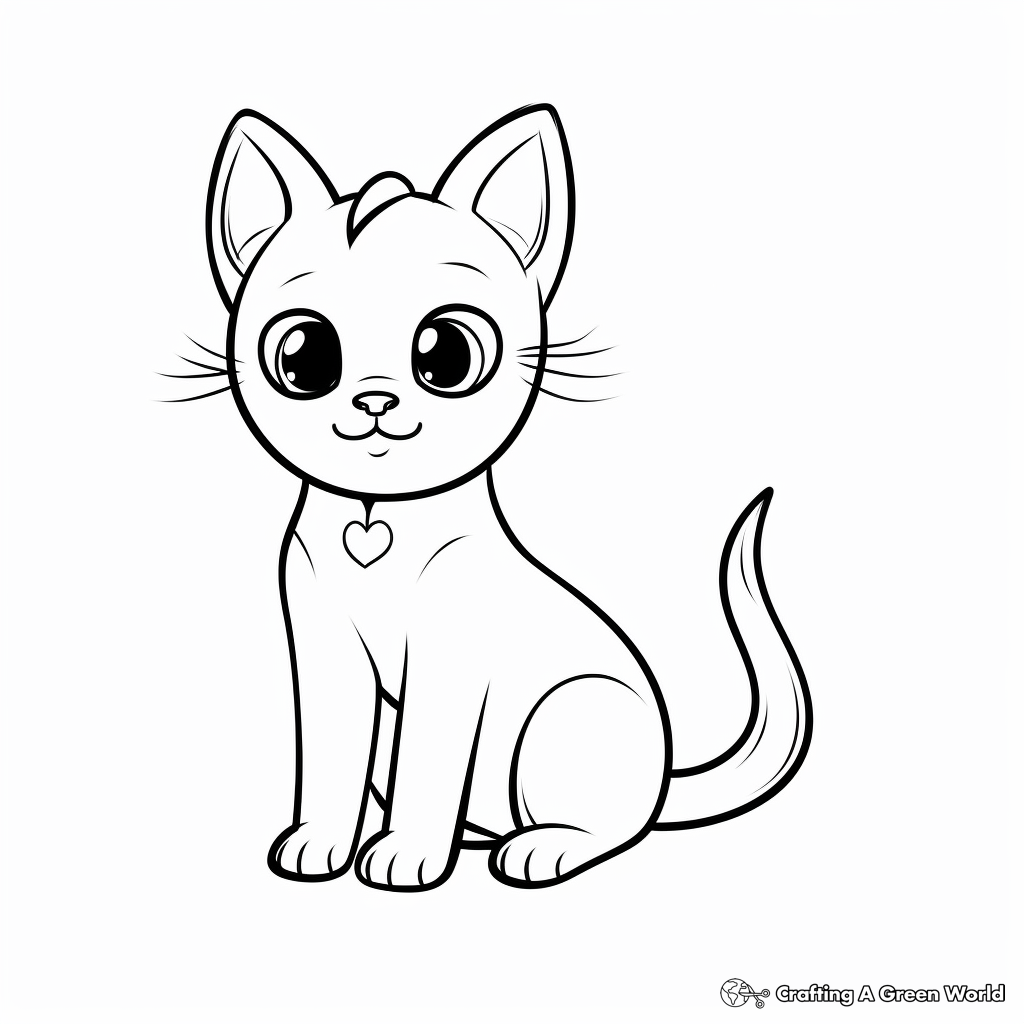 Dreamy Siamese Cat Coloring Pages 3