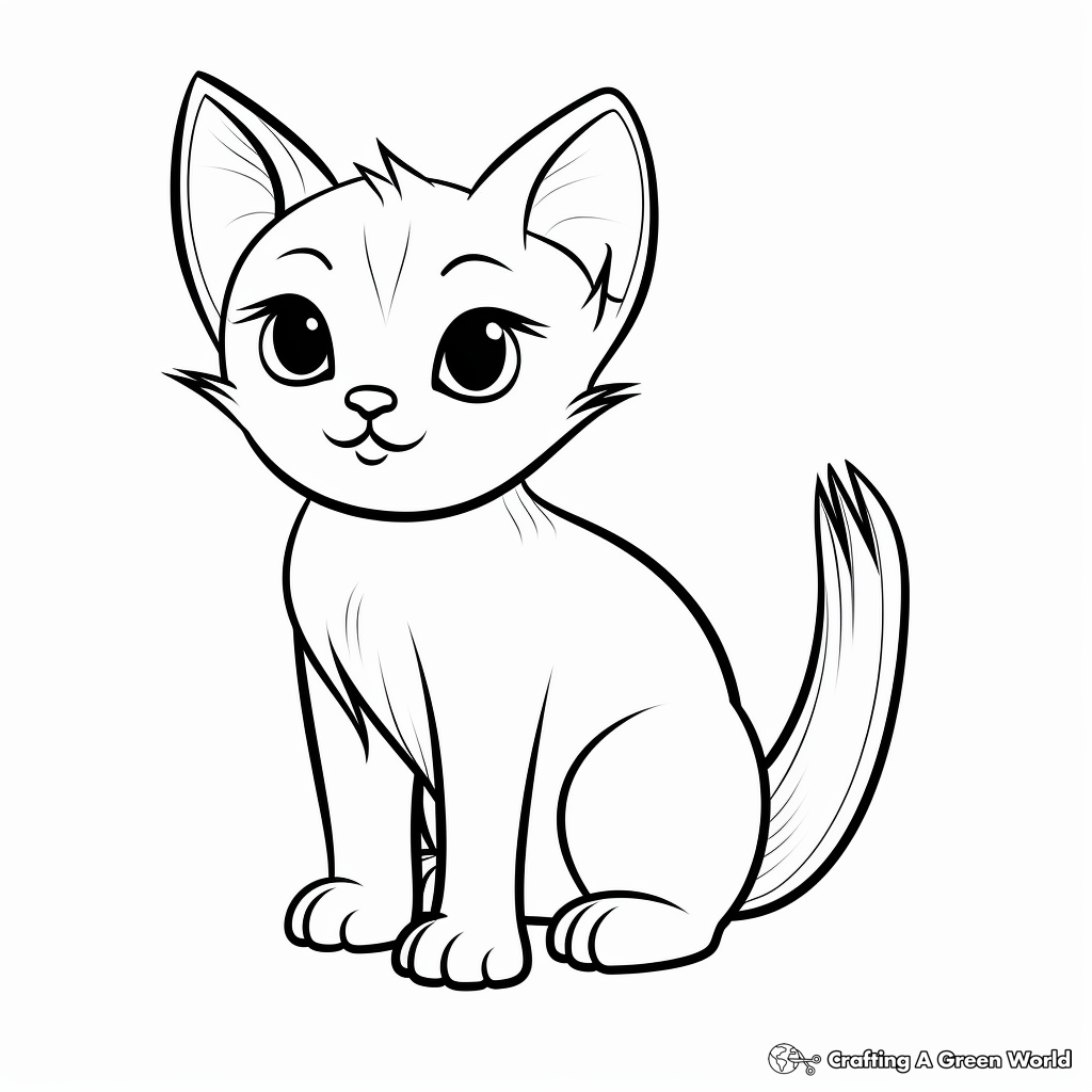 Dreamy Siamese Cat Coloring Pages 4