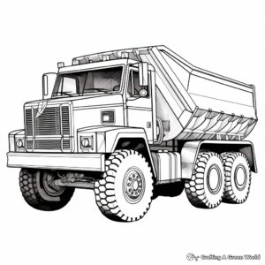 Dump Truck and Machinery Coloring Pages 2